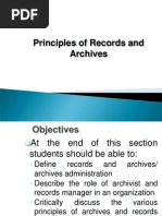 Principles of Records and Archives