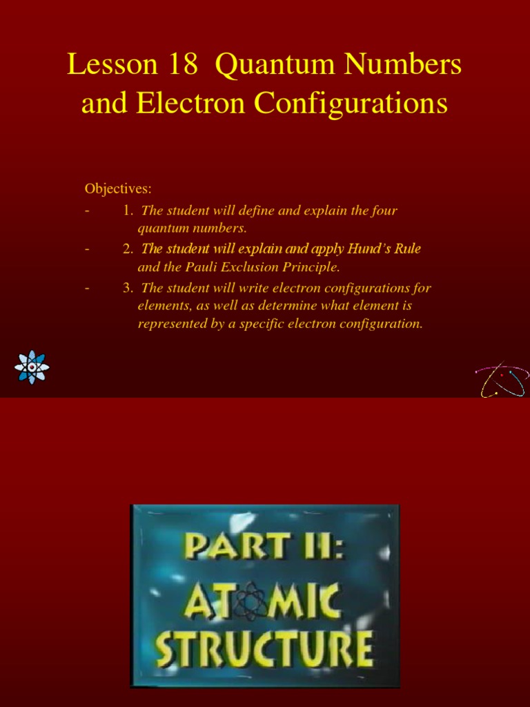 Quantum Numbers and Electron Configurations | PDF | Electron ...
