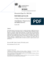 Discussion Paper No. 2001/104: Debt Relief and Growth