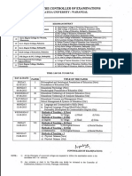 Kakatiya University B.Ed 2013 Examination Time Table