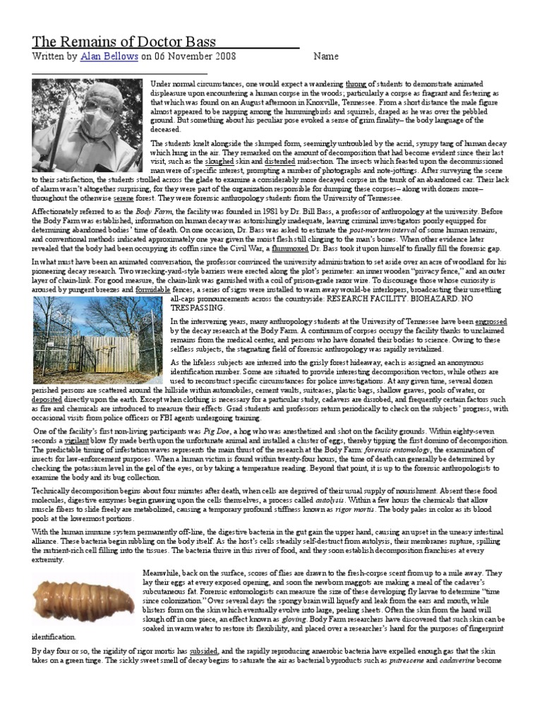 Articlebody Farm Pdf Deposition Cadaver