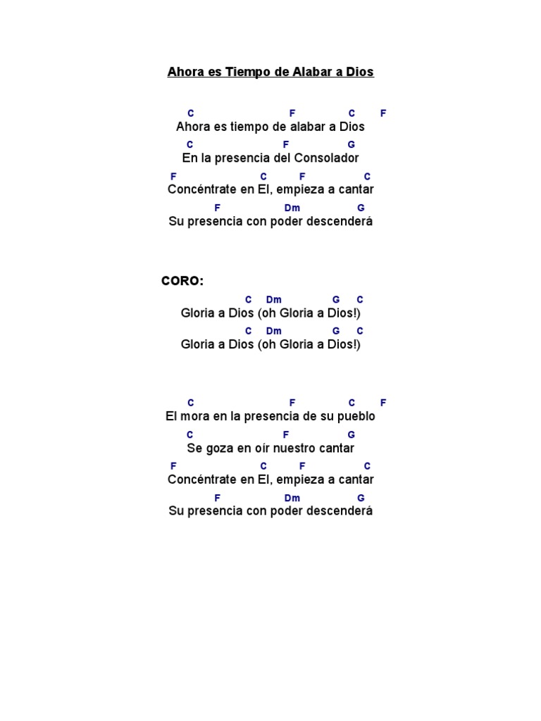 Alabar a Dios: Letra y Acordes | PDF