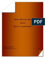 What Shariah Says About Equity Investments