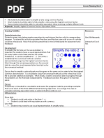 Lesson Plan Simplifying Ratios