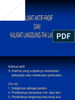 Kalimat Aktifpasif Kalimat Langsung Taklangsung