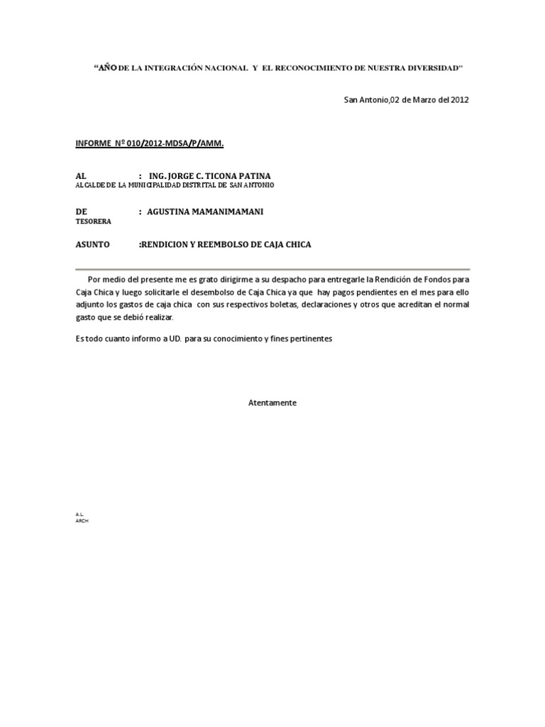 Informe de Caja Chica  PDF