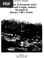 Documenti storici Recoaro, Valli e Posina