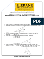 A Premier Coaching Institute Run by IIT/IIM Alumni Subject: Mathematics Topic: Triangle Class: X MAXIMUM MARKS: .. . TIME DURATION: . DATE: 10-06-09