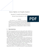 Linear Algebra Via Complex Analysis: Alexander P. Campbell and Daniel Daners Revised Version September 13, 2012