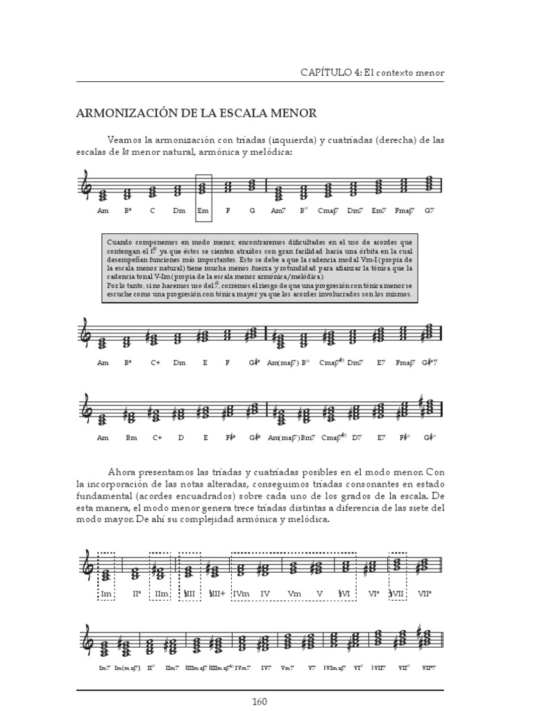 Armonizacic3b3n de La Escala Menor | PDF | Escala (música) | Armonía