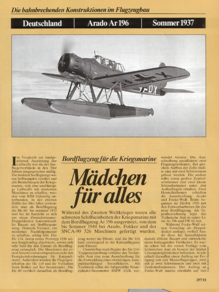 FlugRevue - Arado Ar 196 | PDF