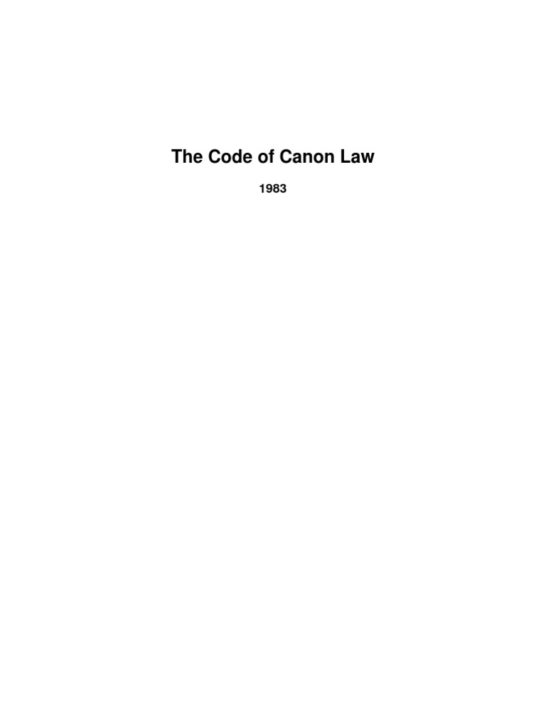 1983 Code of Canon Law Overview | PDF
