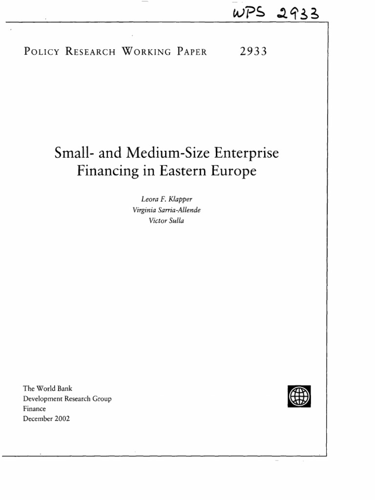 SME Financing Eastern Europe | PDF | Small And Medium Sized Enterprises ...