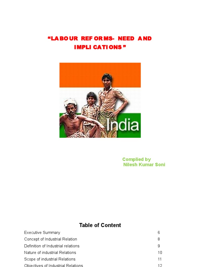 Labour Reforms: Need and Implications | PDF | Industrial Relations ...