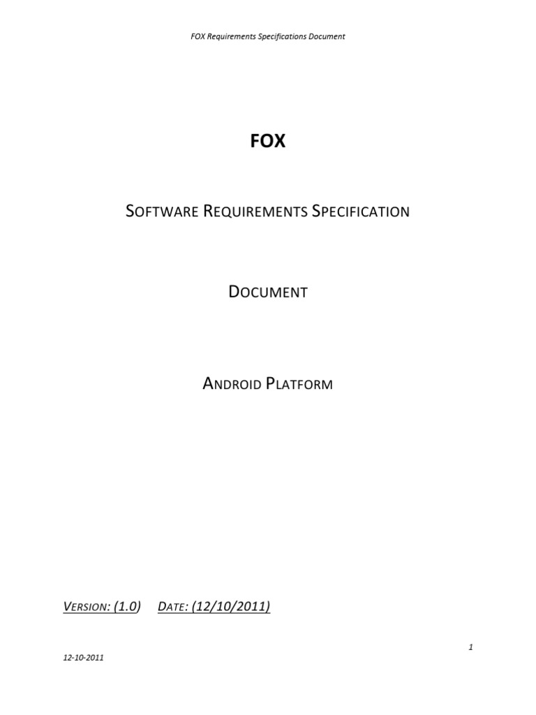 Oftware Equirements Pecification: Ndroid Latform | PDF | 3 G | General ...