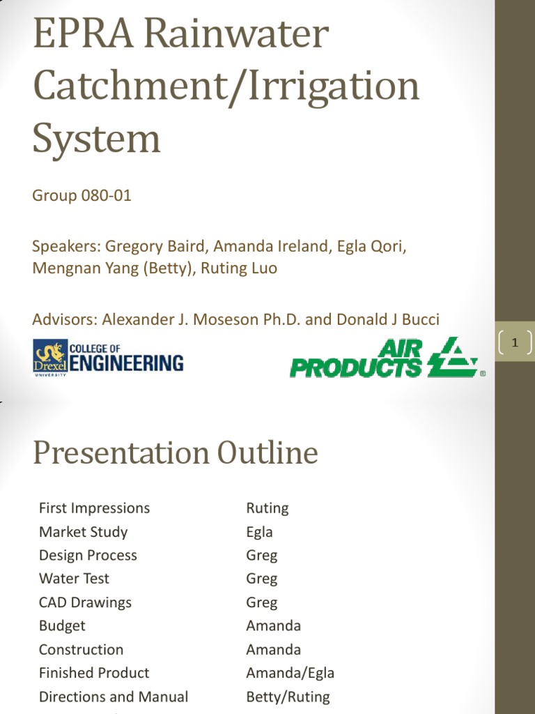 EPRA Rainwater Catchment System | PDF | Irrigation | Water Management