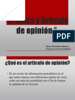 Crónica y Articulo de Opinión