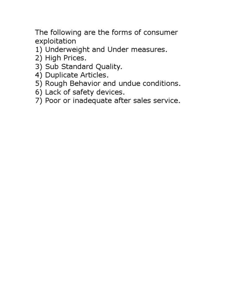 Forms of Consumer Exploitation PDF