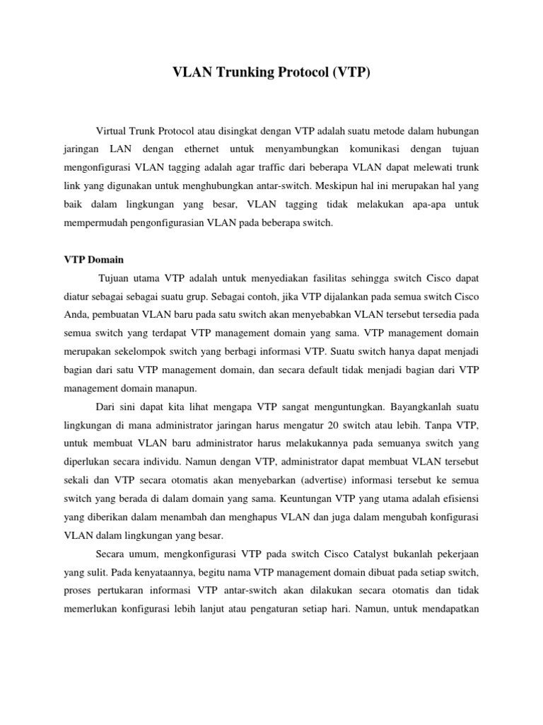 Memahami VLAN Trunking Protocol (VTP) | PDF | Komputer