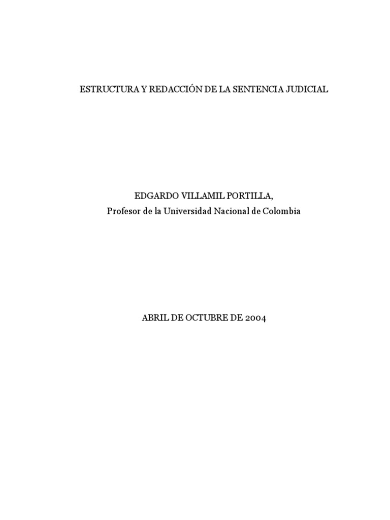 Estructura de La Sentencia | Descargar gratis PDF | Ley procesal | Juez