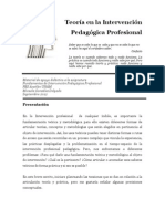 LA TEORÍA EN LA INTERVENCIÓN PEDAGÓGICA PROFESIONAL