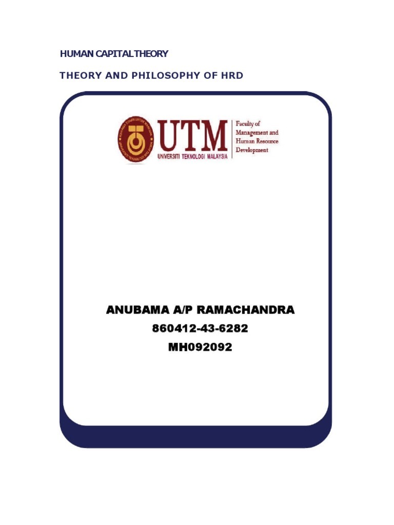 Human Capital Theory - Theory and Philosophy of HRD | PDF | Human