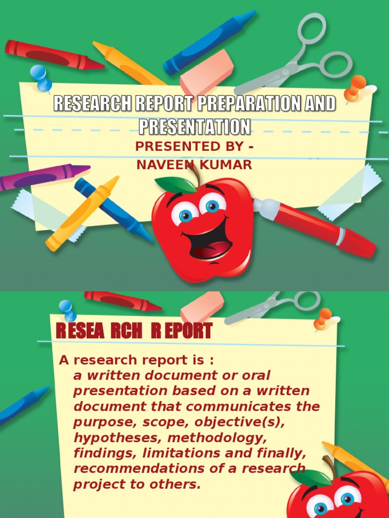 Contents of a research report image