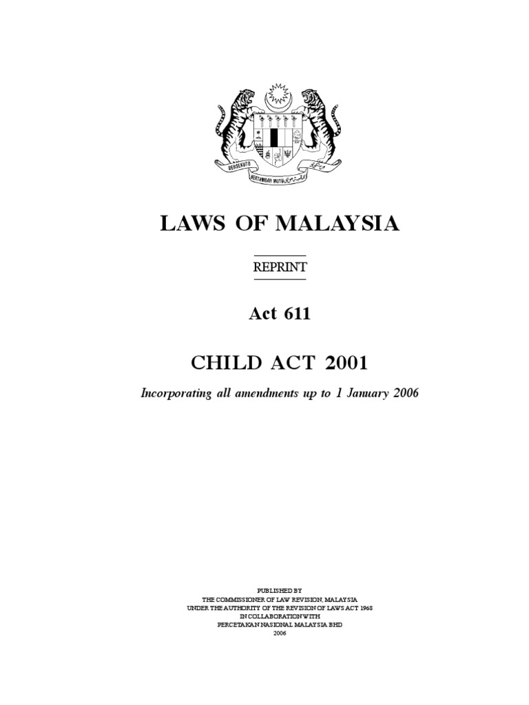 The Child Act 2001 Act 611 Pdf Remand Detention Probation