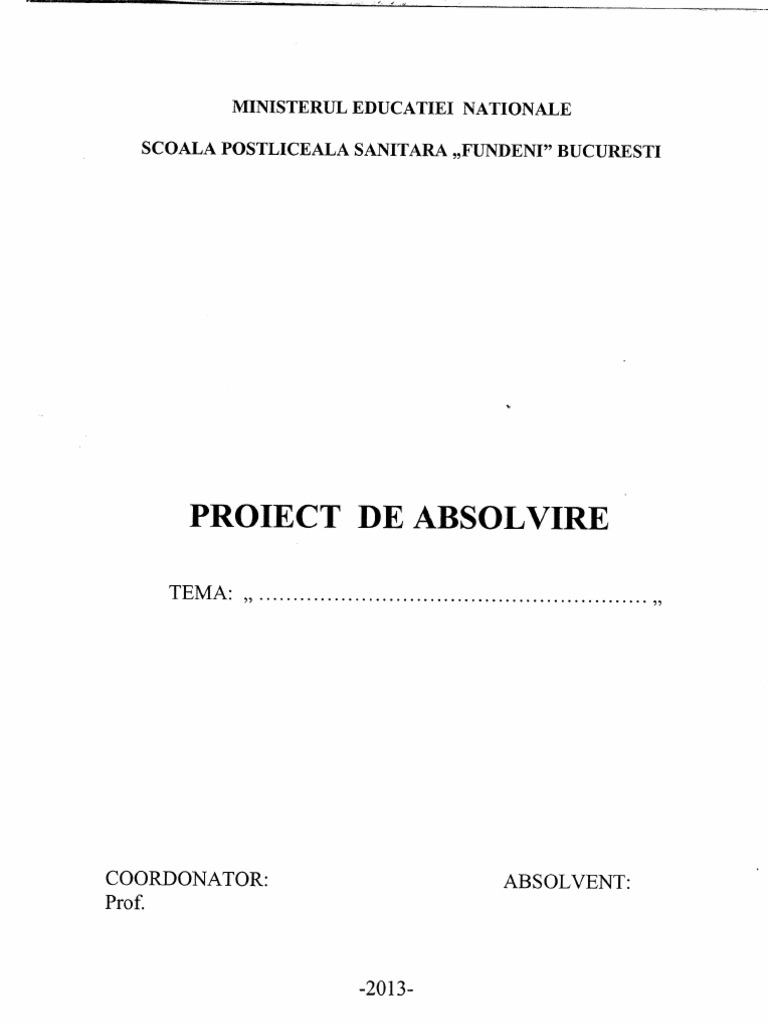 Model Prima Pagina Proiect | PDF