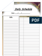 Daily Schedule Template A5