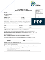 Lifeline Waikato Counsellor Application Form
