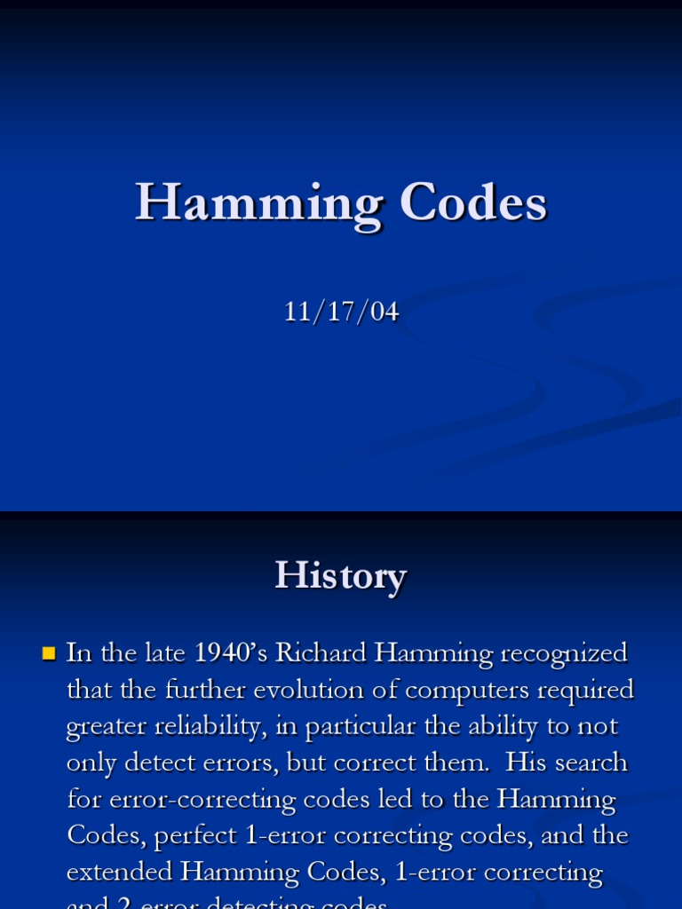 Hamming Codes | PDF
