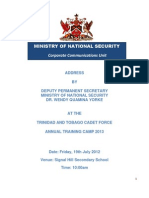 Address by Deputy Permanent Secretary Ministry of National Security Dr. Wendy Quamina Yorke