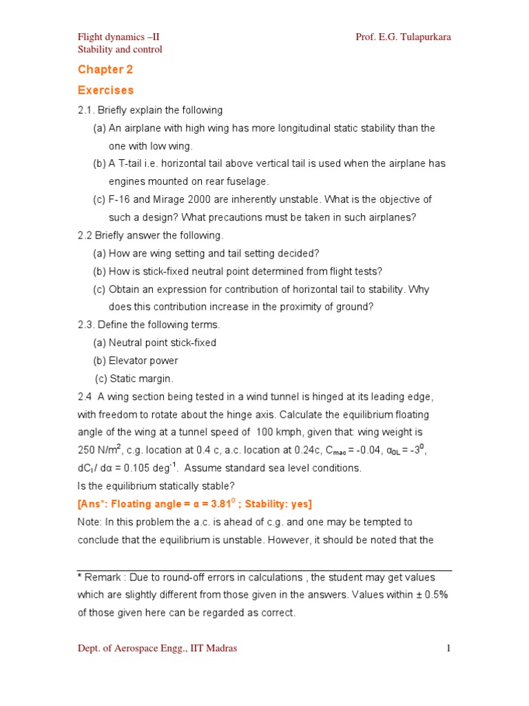 015 Chapter 2 Exercises PDF Motion (Physics) Fluid Dynamics