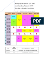 Jadual Waktu Pk 2012