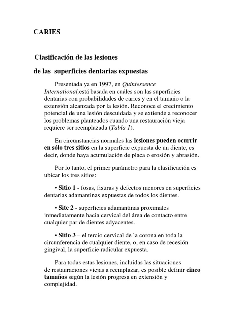 Clasificación de Mount y Hume en caries | PDF | Diente humano ...