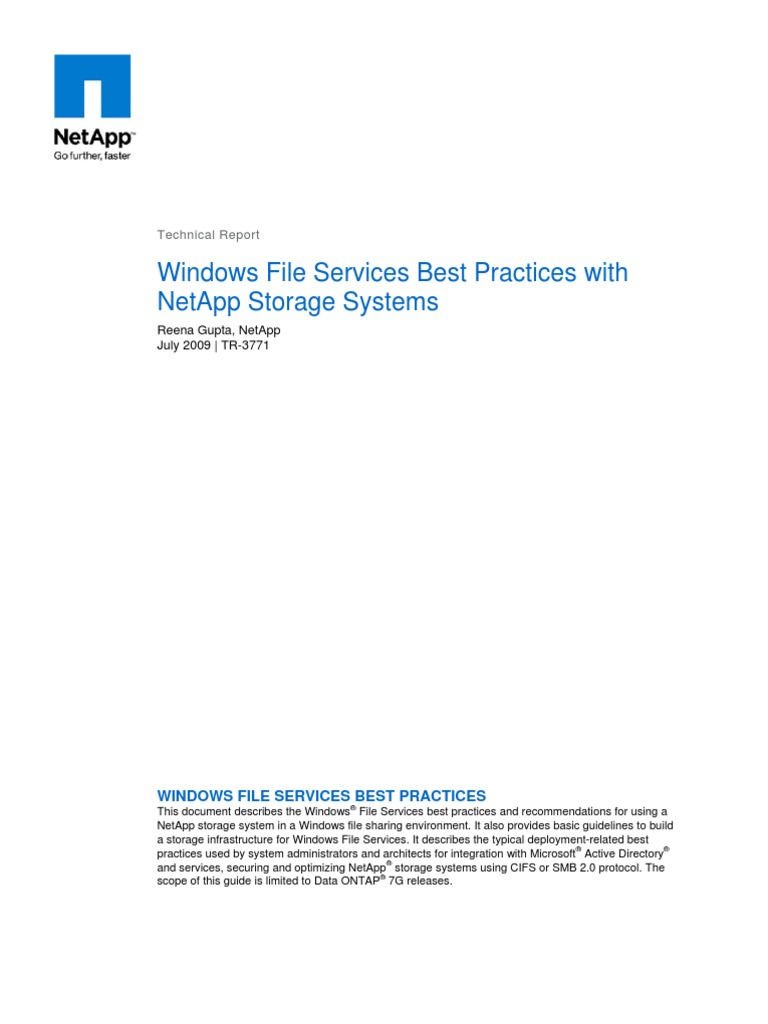 Windows File-Service Best Practice TR-3771 | PDF | Active Directory ...
