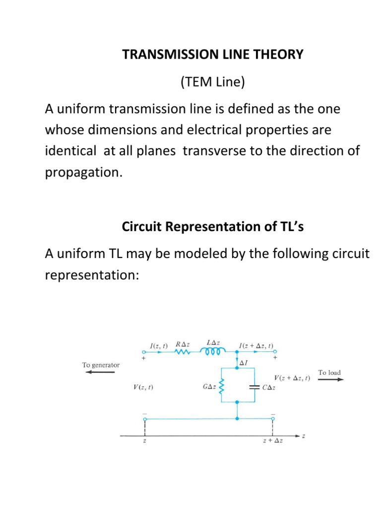 Transmission Lines PDF Transmission Line Electrical Network