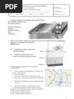 Ficha de avaliação de Ciências Naturais do 7ºAno Tectónica; Sismos; Vulcões