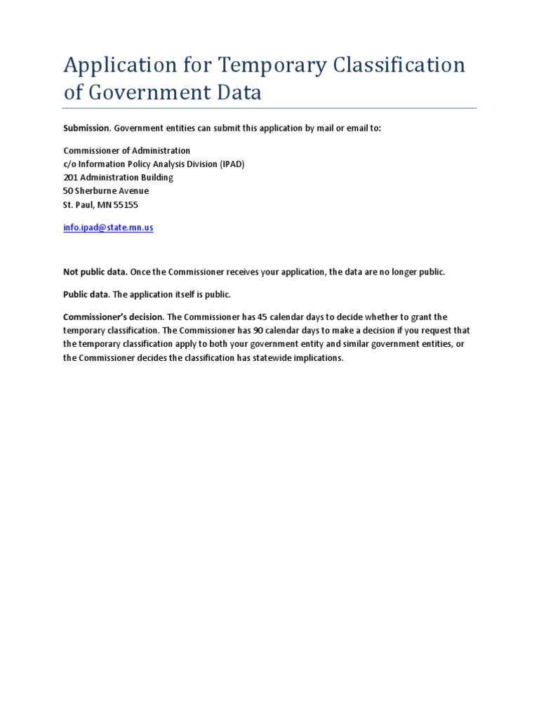 MNsure application to Department of Administration | Trade Secret | Secrecy