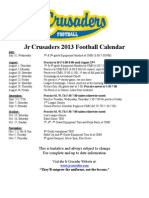 JR Crusaders 2013 Football Calendar