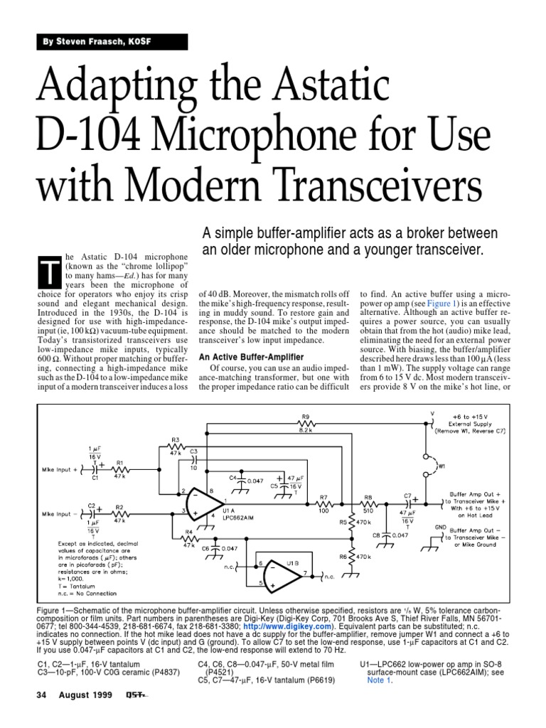 Adapting the Astatic d104 Mic | Microphone | Amplifier