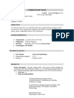 Curriculum Vitae: Project Description:-Currently Working Under A SAP Project Wherein Handling The