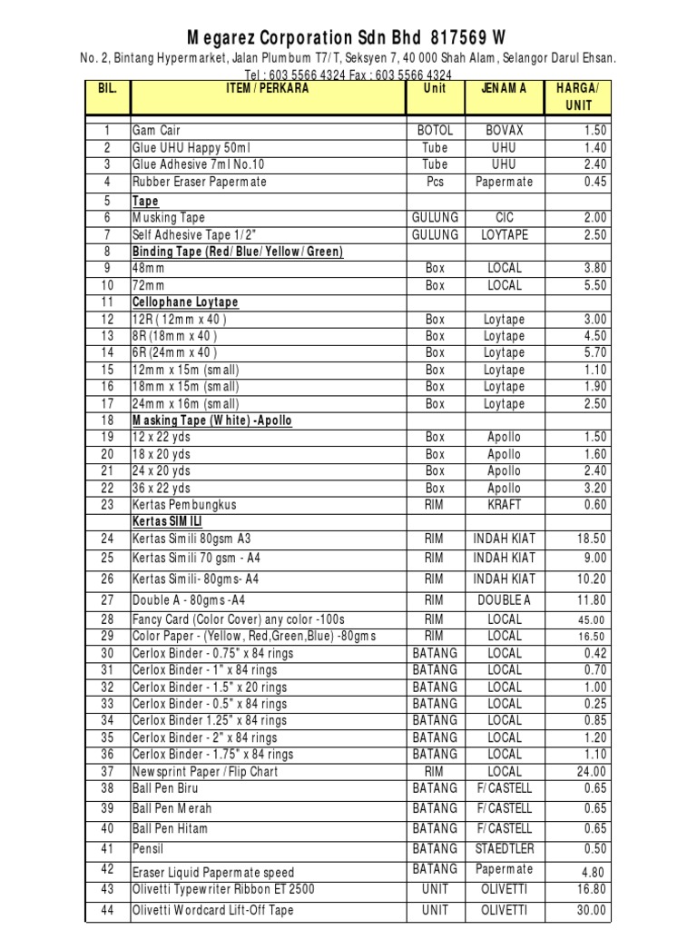 Stationery Dan Alatan Pejabat Pdf