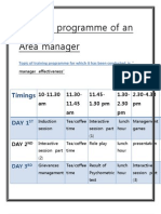 Training Programme of an Area Manager