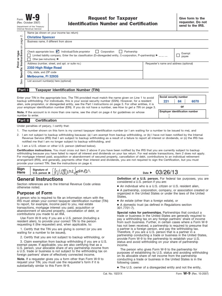 W9 Withholding Tax Limited Liability Company