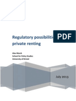 Regulatory possibilities for private renting