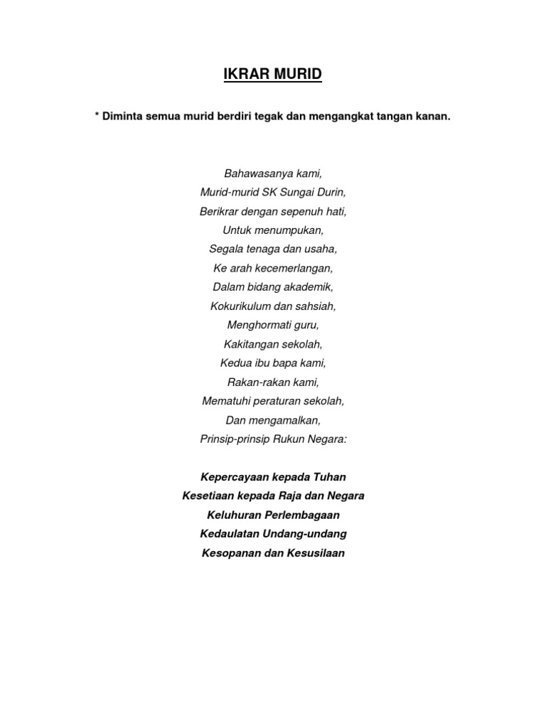 Ikrar Murid Pdf