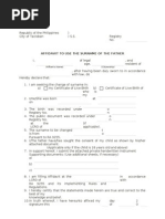 Affidavit to Use Father's Surname