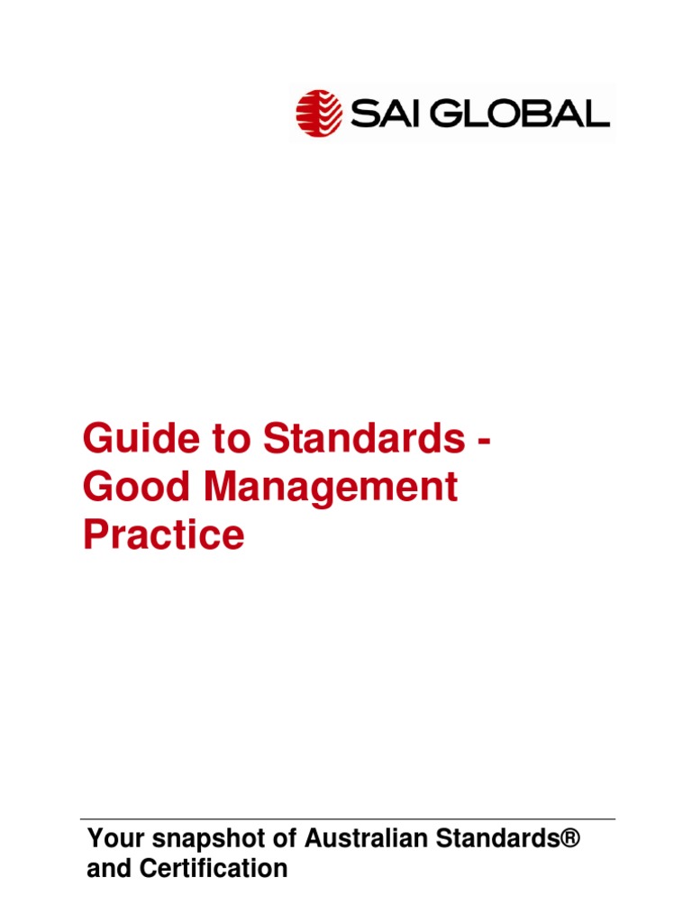 Guide To Standards - Good Management Practice - CD31 PDF | PDF ...